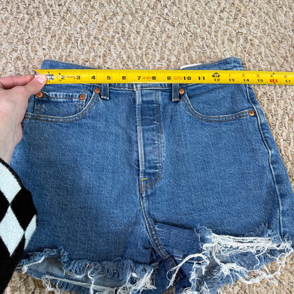 Levi's Blue Denim Jean Shorts - Picture 6 of 9